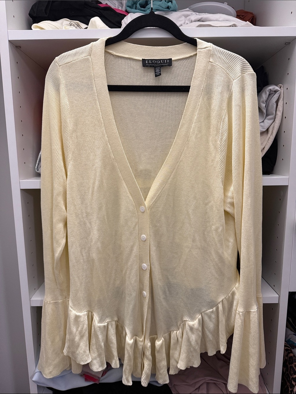 ELOQUII Ruffle Cardigan – Sunlight Yellow | NWT